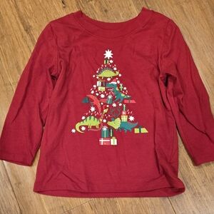 Cat & Jack Long Sleeve Dinosaur Christmas Shirt